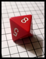 Dice : Dice - 8D - Red Solid and Bright with White Numerals - Apr 2010